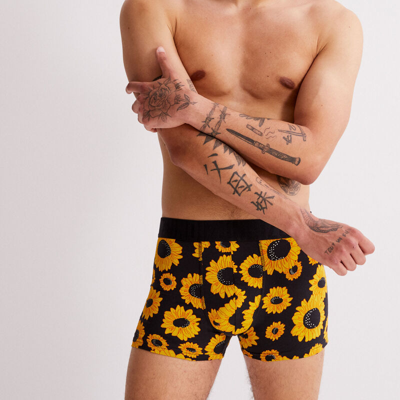 boxer à imprimé tournesols - noir boxer à imprimé tournesols - noir;