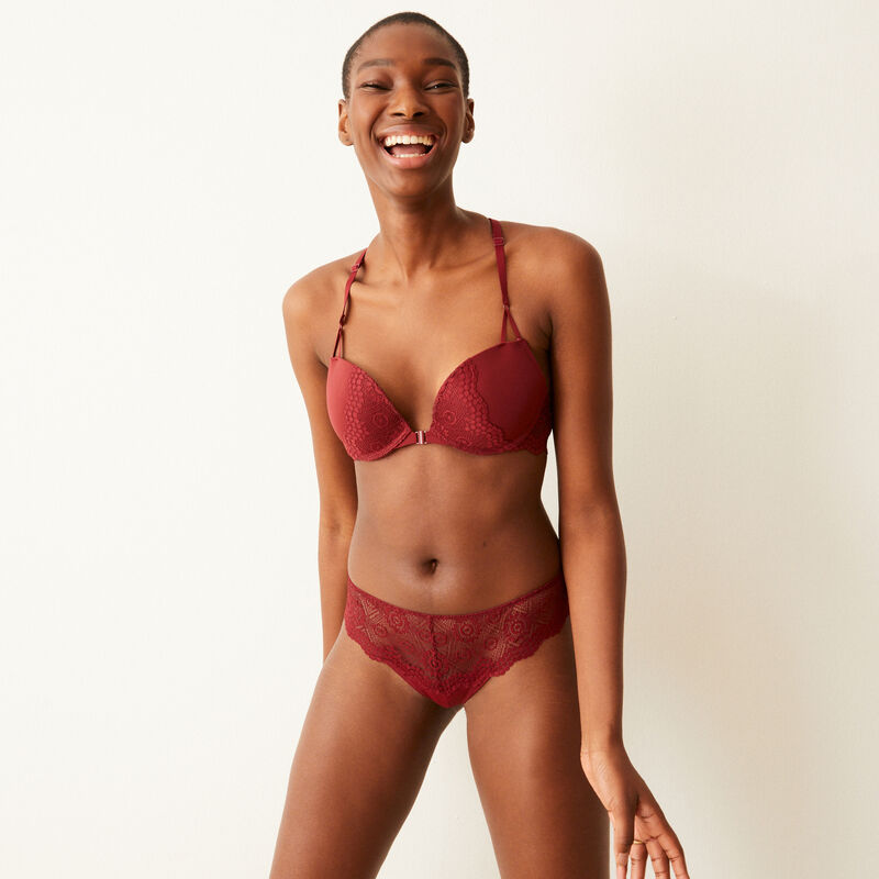 soutien-gorge push-up détail dos - rouge soutien-gorge push-up détail dos - rouge;