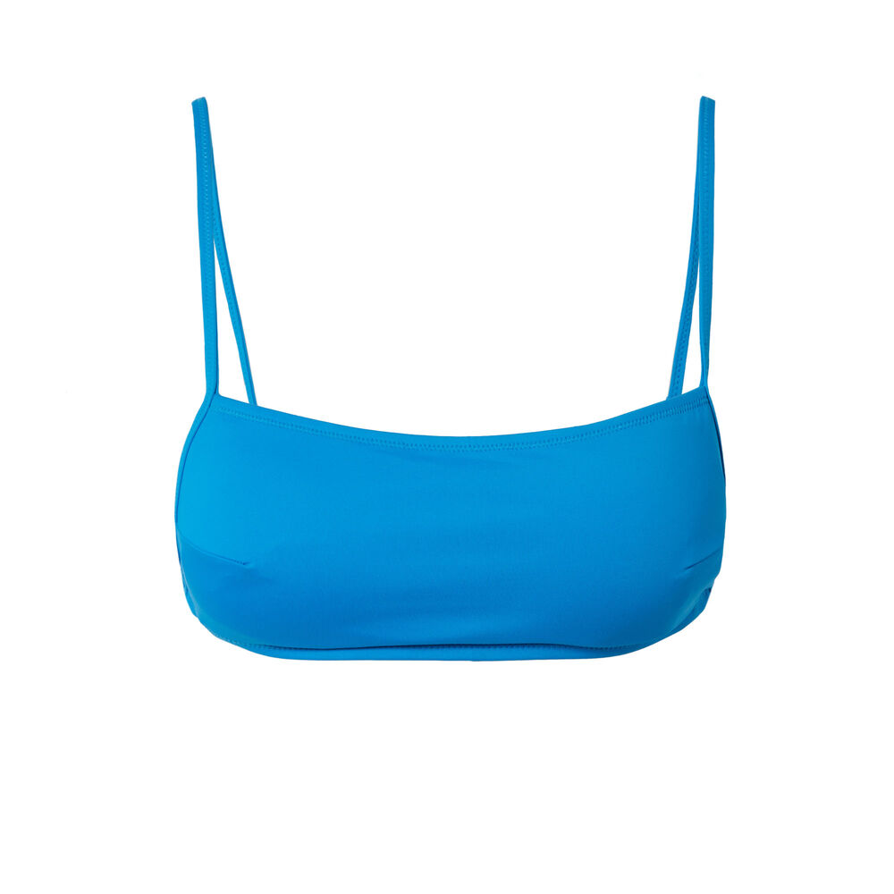 Haut de maillot de bain brassière unie - bleu bleu.