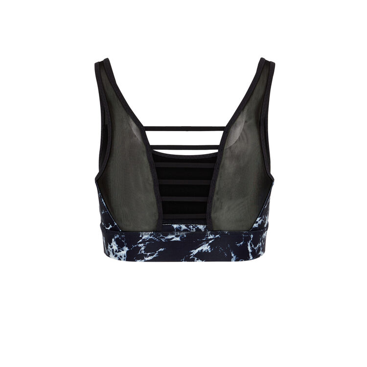 Brassière sport imprimé marbre supermarbliz noir.