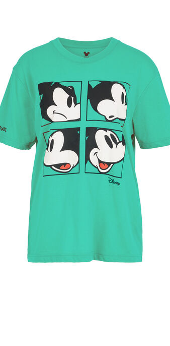 Top &agrave; manches courtes print mickey grumpymickiz vert &eacute;meraude.