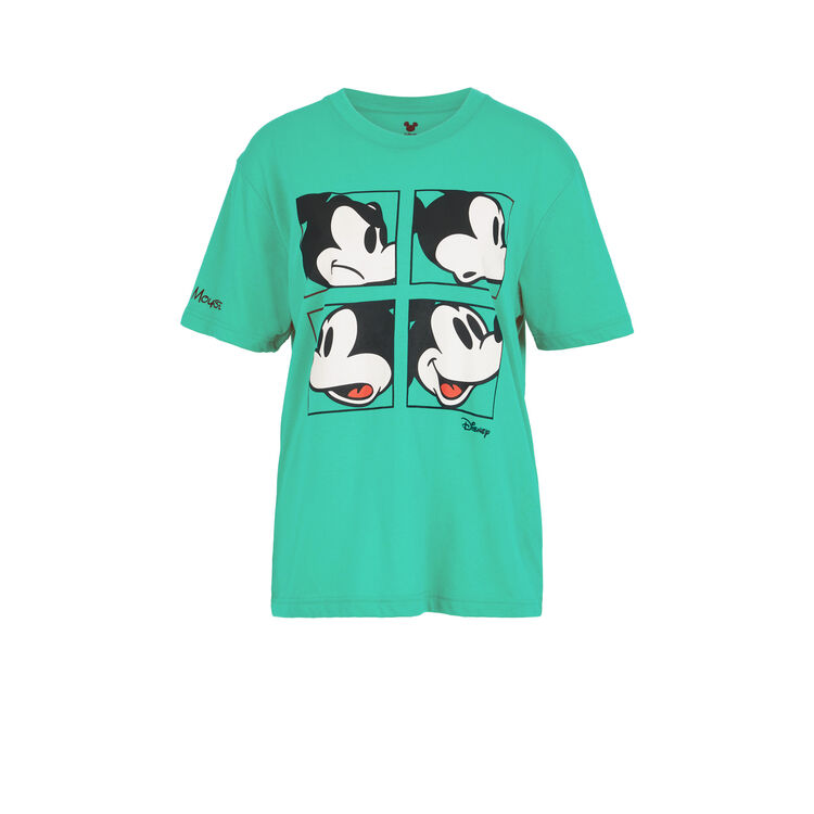 Top à manches courtes print mickey grumpymickiz vert émeraude.