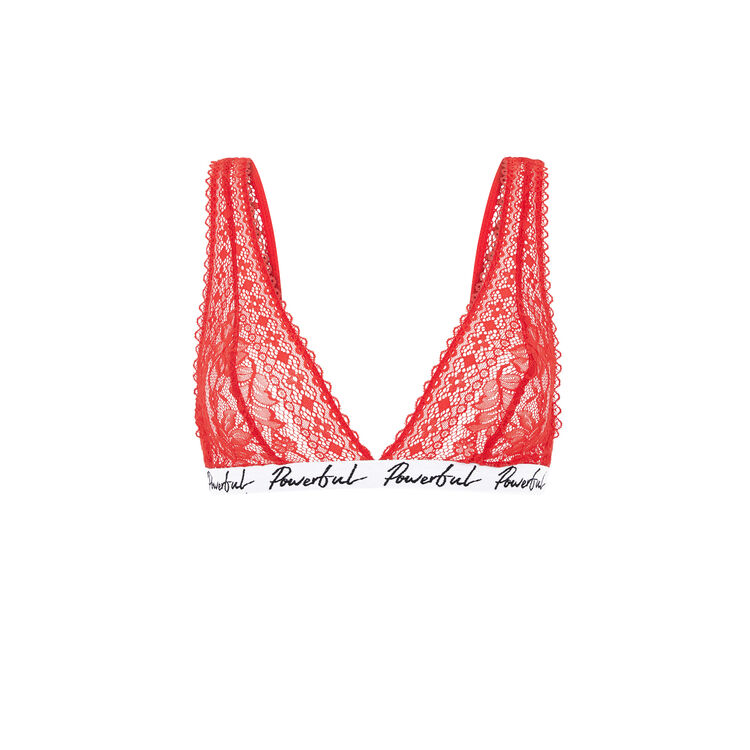 Brassière sans armatures en dentelle thrilliz rouge.