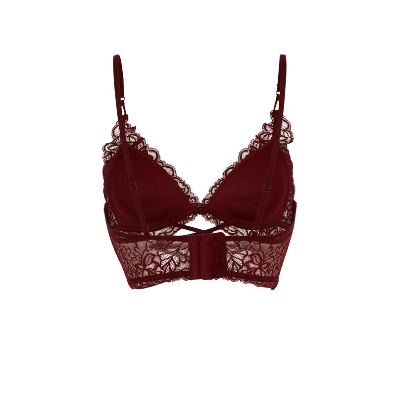 soutien-gorge triangle en dentelle à liens - bordeaux soutien-gorge triangle en dentelle à liens - bordeaux;