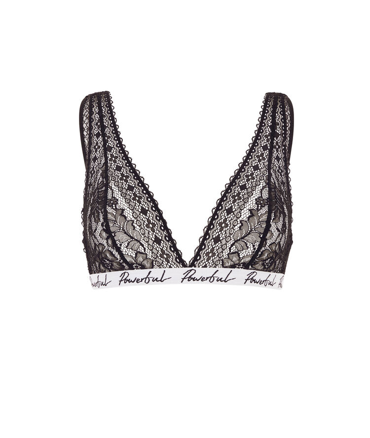 Brassière sans armatures en dentelle thrilliz noir.