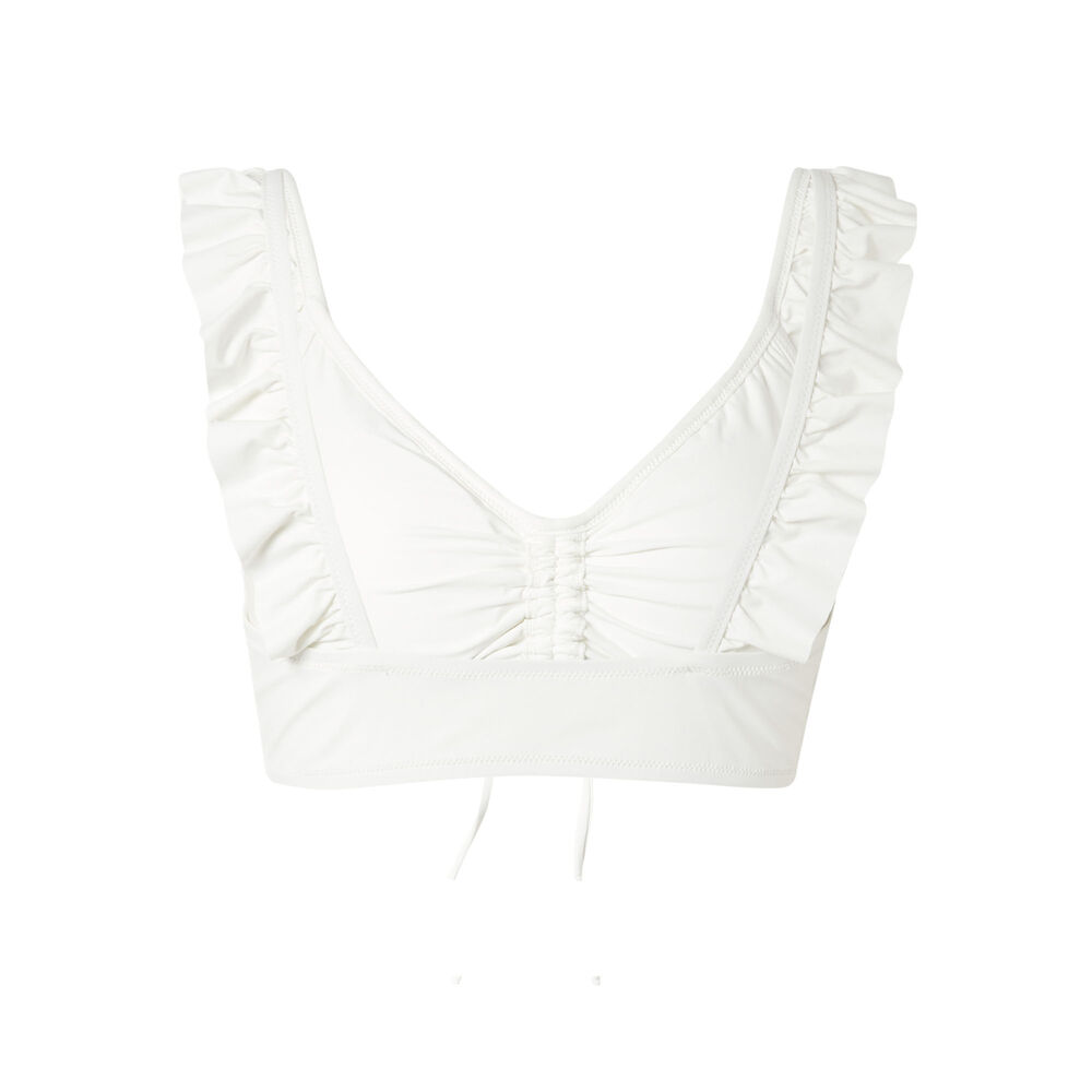 Haut de maillot brassière bretelles à volant - écru ecru.