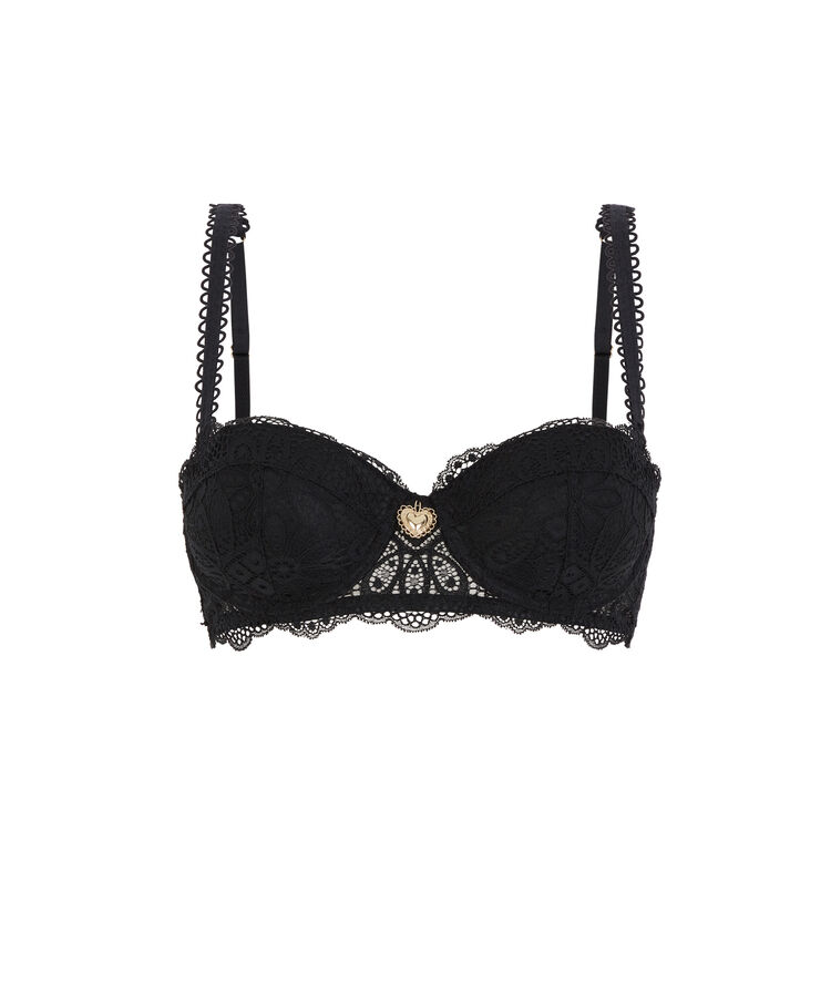 Soutien-gorge push-up détail bijou - noir noir.