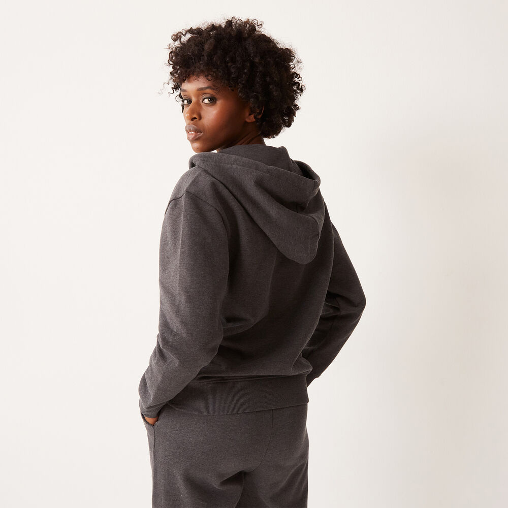 Veste zippée à capuche à message - gris gris.