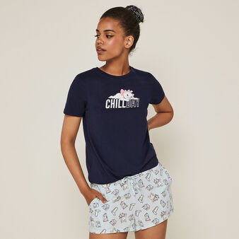 Short print marie les aristochats mariegrumpiz bleu ciel.