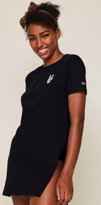 Top &agrave; manches courtes print mickey blackmickiz noir.