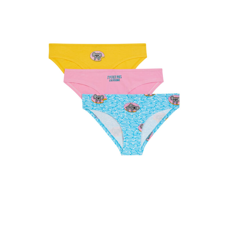 Lot de 3 culotte imprimé koala - rose Lot de 3 culotte imprimé koala - rose;