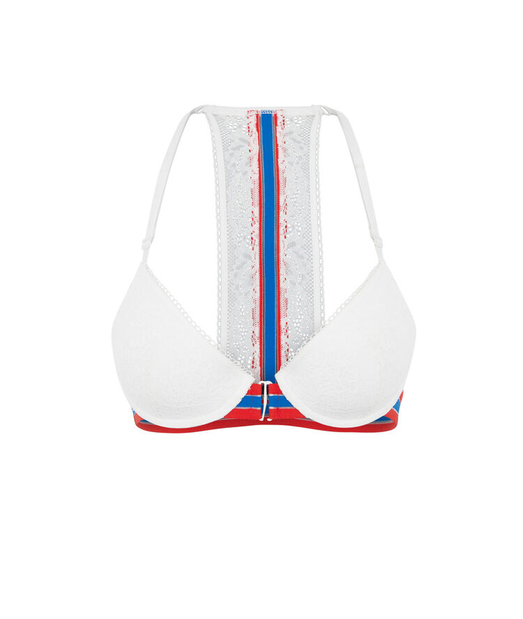 Soutien-gorge ampliforme dentelle détail bande coolgirliz blanc.