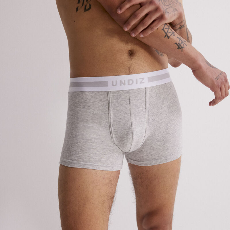 Boxer uni en coton - gris Boxer uni en coton - gris ;