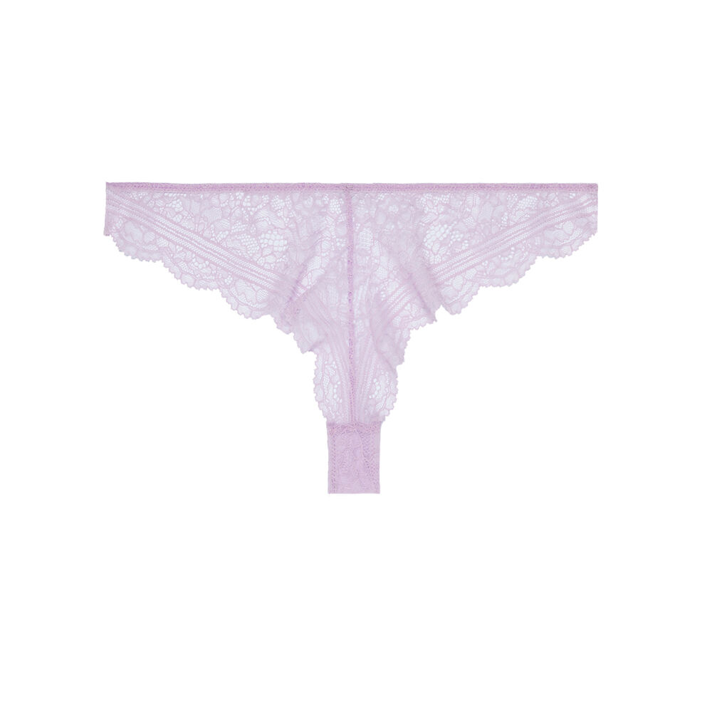 Tanga en dentelle - lilas violet.