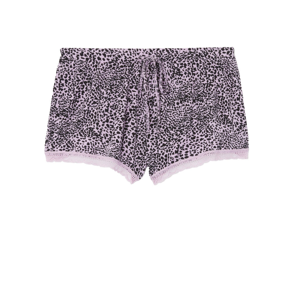 Short à imprimé léopard en jersey - lilas violet.