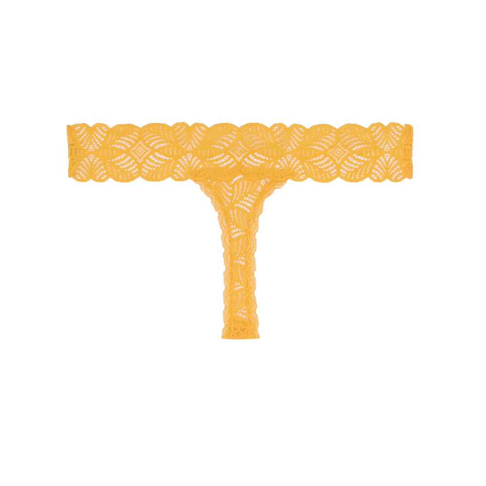 String tout en dentelle - mangue orange.