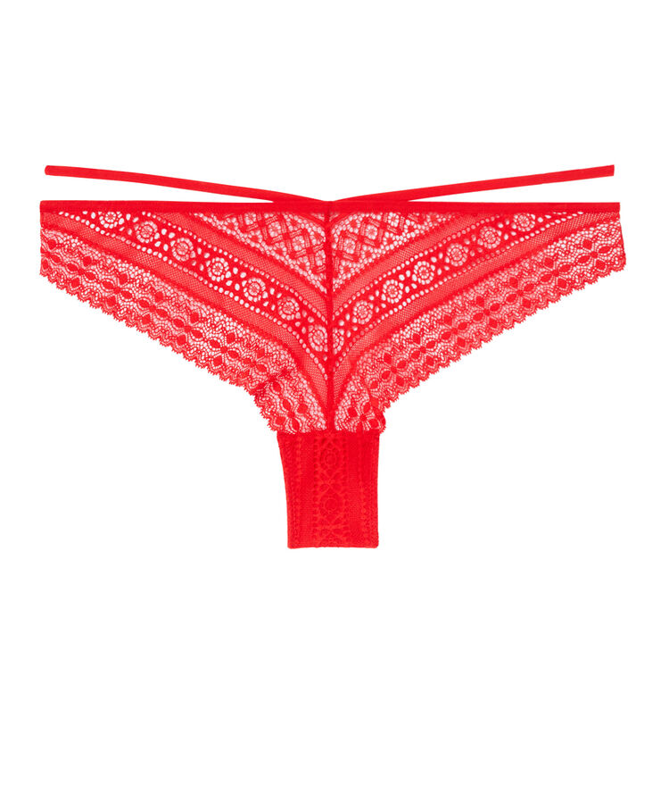Tanga en dentelle détail banding - rouge rouge.