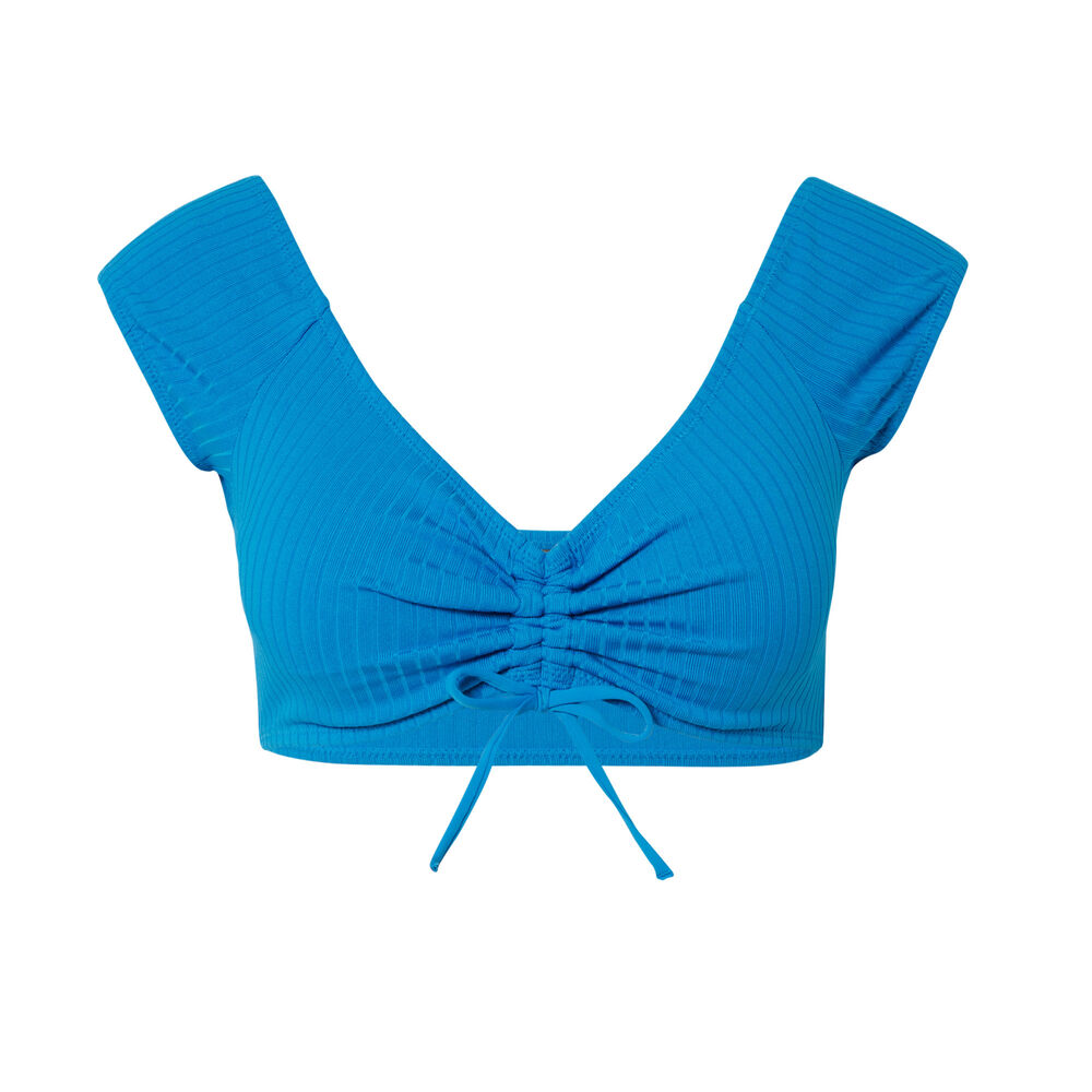 Haut de maillot brassière porté épaule - bleu bleu.