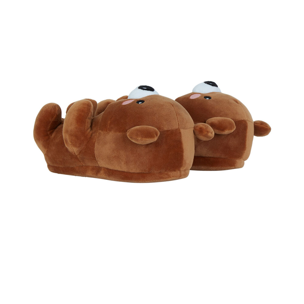 Chausson polaire en forme d'ourson - marron marron.