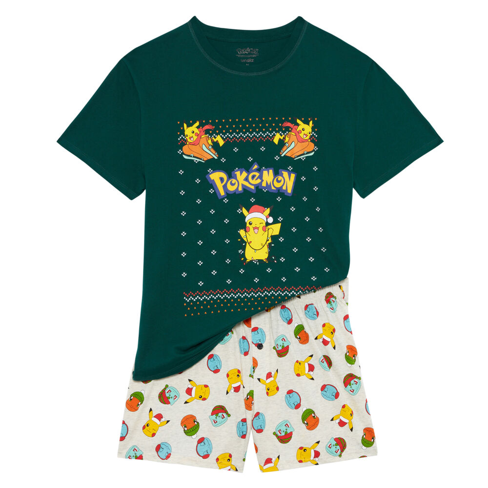 Set de pyjama short pokémon - vert vert.