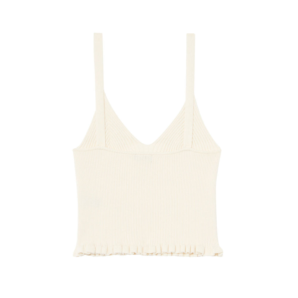 Top en maille à détail fronce - écru ecru.