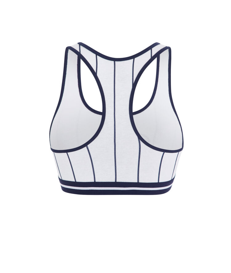 Brassiere a rayures print barbie pinkplastikiz blanc.