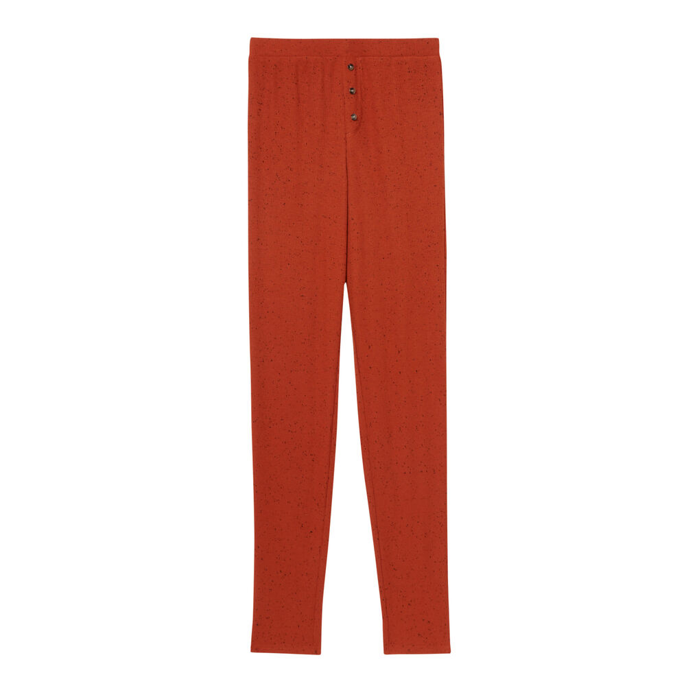 Legging côtelé tacheté - camel marron.