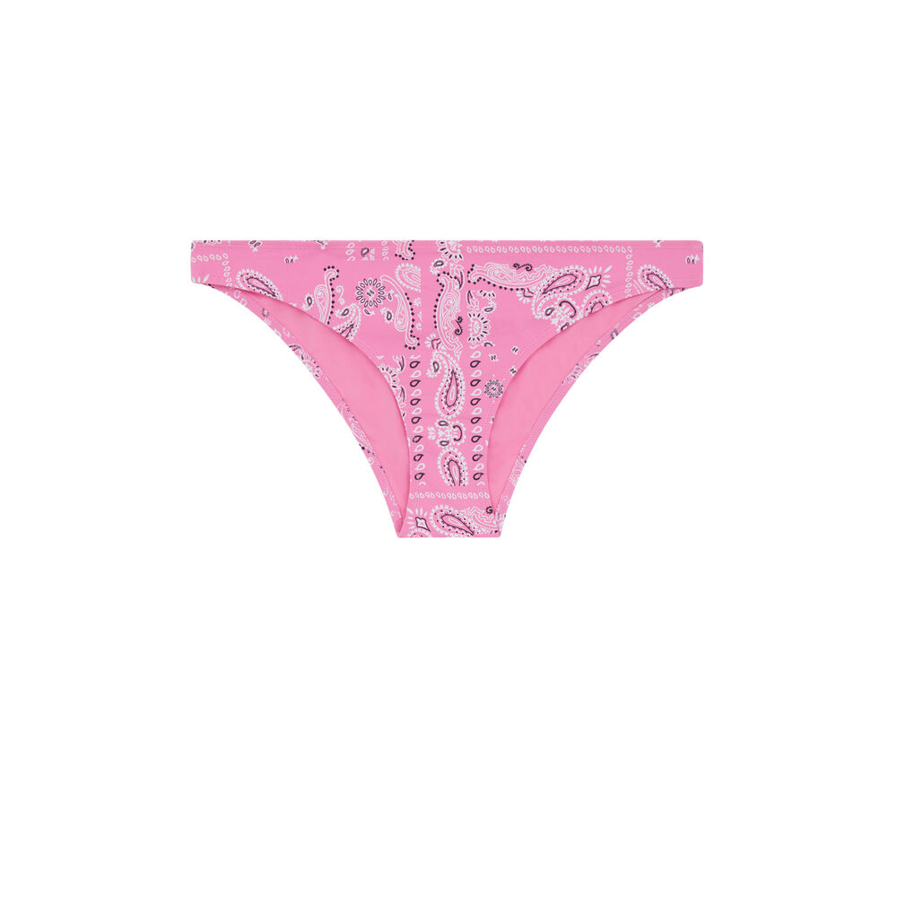 Bas de maillot de bain culotte imprimé bandana - rose rose.