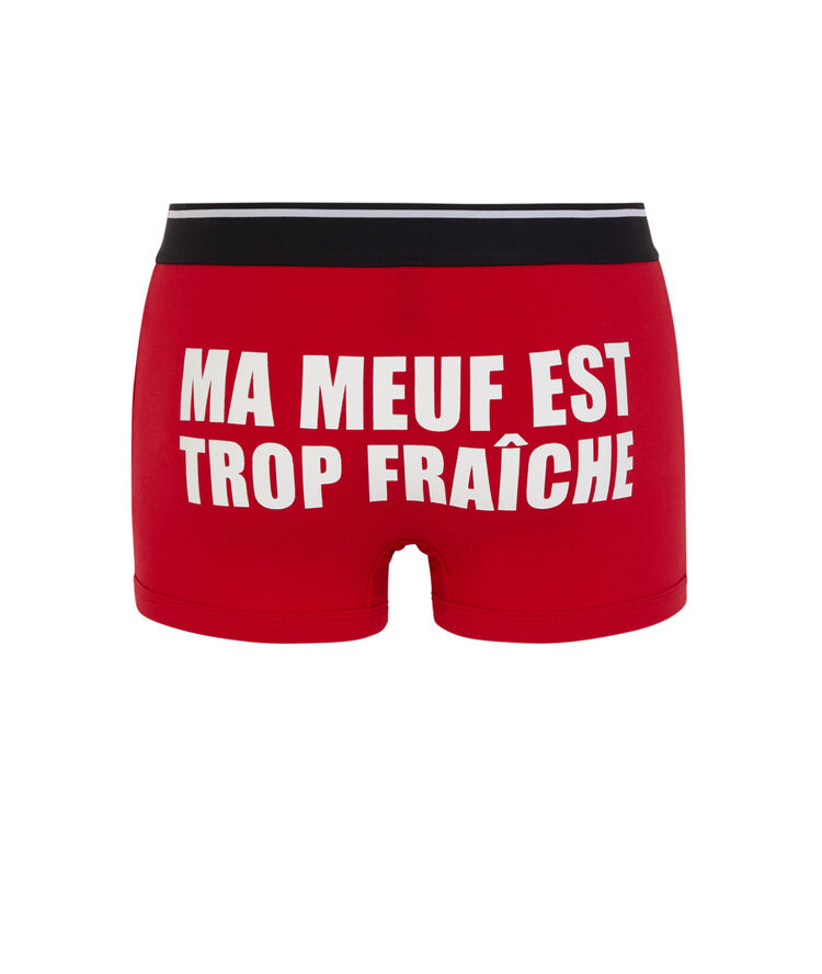 Boxer en coton à message amotoriz rouge.