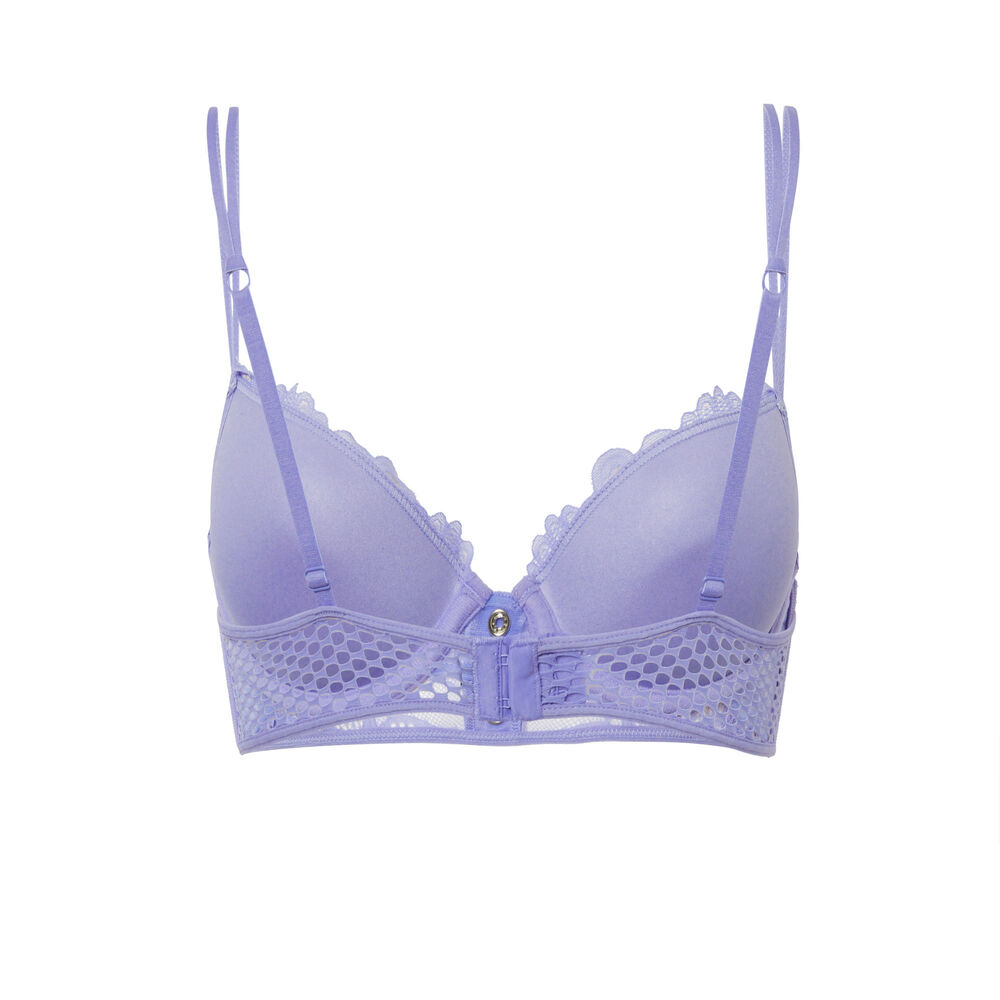 Soutien-gorge bustier push-up détail pressions - bleu bleu.
