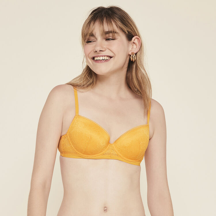 Soutien-gorge ampli dentelle revoltiz safran.