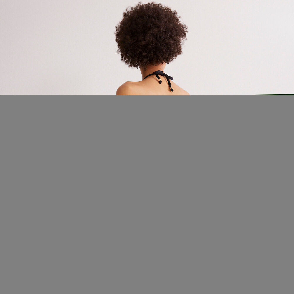 Haut de maillot push-up crochet dos nu - noir noir.