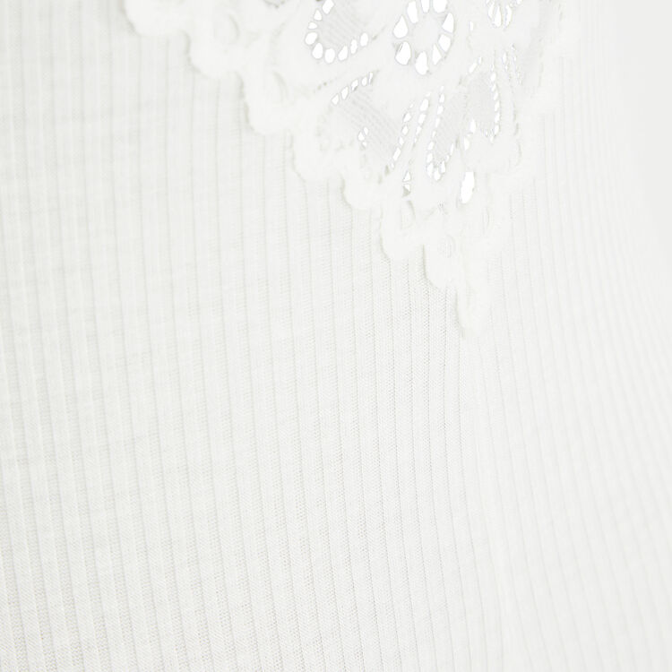 Body sans armatures en micro/dentelle glaciz blanc.