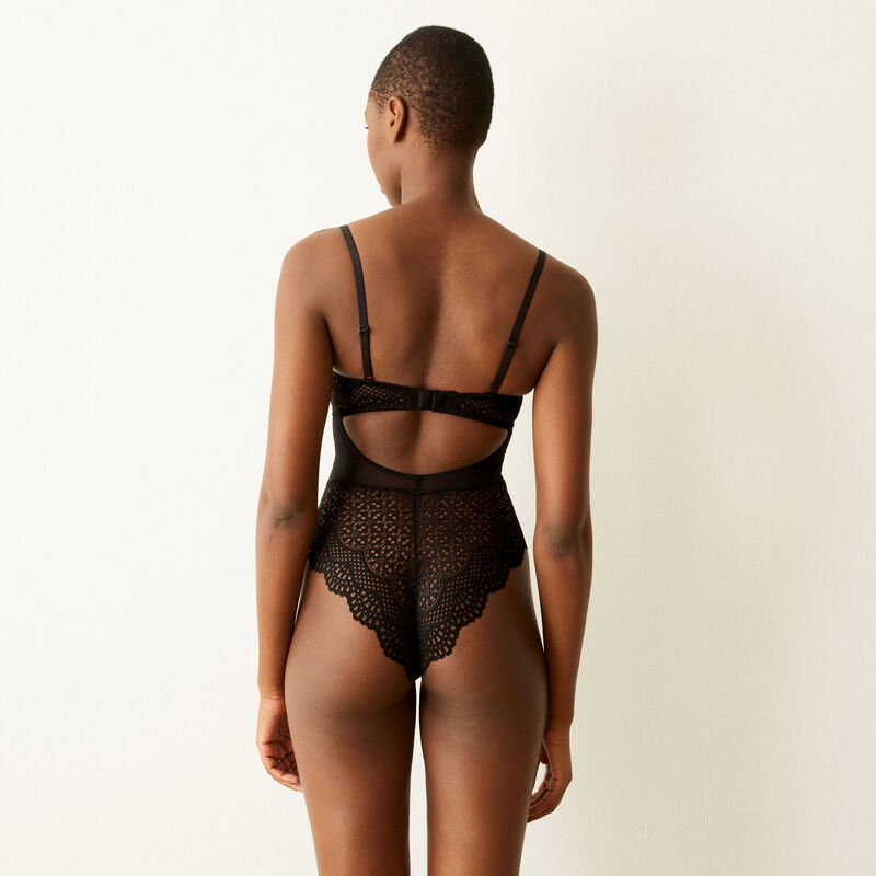 body push-up en dentelle avec liens - noir body push-up en dentelle avec liens - noir ;