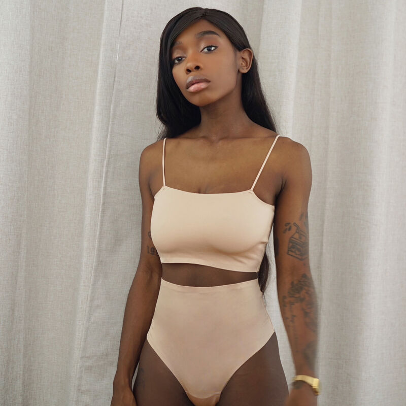 string en micro taille haute - beige string en micro taille haute - beige;