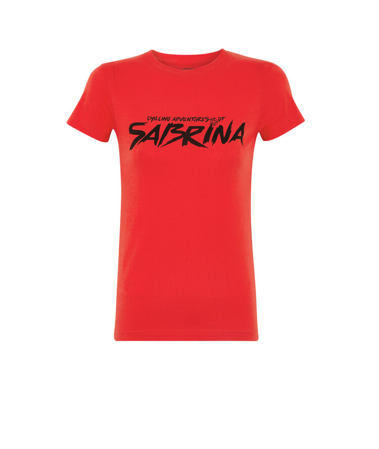 Top à manches courtes print sabrina sabriniz rouge.
