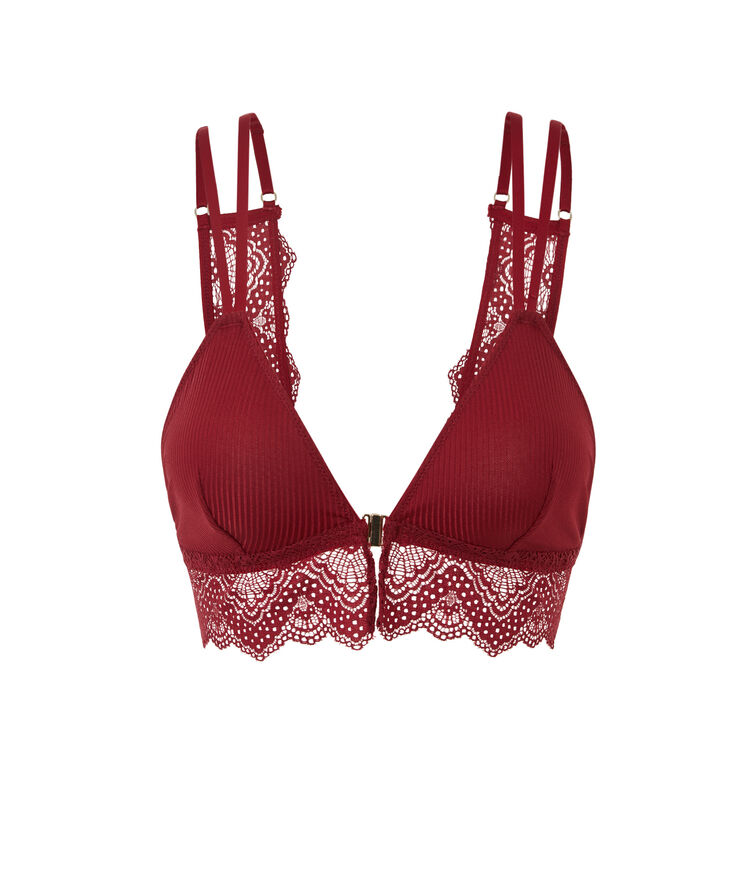 Soutien-gorge triangle sans armatures micro/dentelle merveilliz rhubarbe.