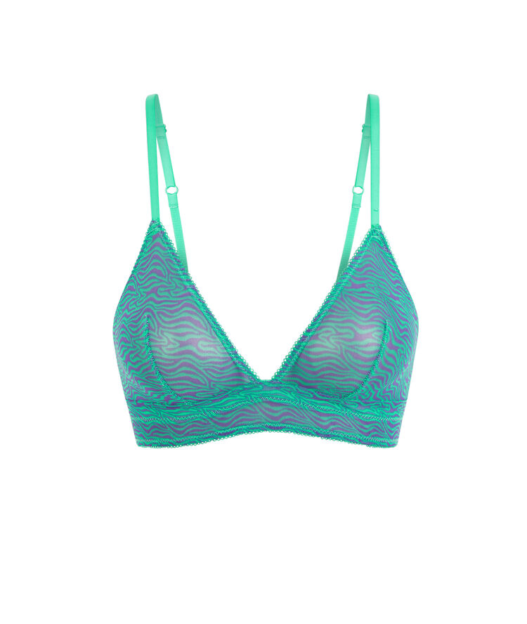Soutien-gorge triangle sans armatures tulle ritualiz turquoise.