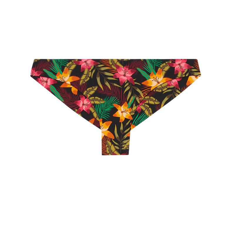 bas de maillot de bain tanga à imprimé fleurs de tiaré - noir bas de maillot de bain tanga à imprimé fleurs de tiaré - noir;