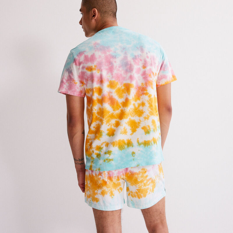 caleçon en coton imprimé tie and dye - mangue caleçon en coton imprimé tie and dye - mangue;