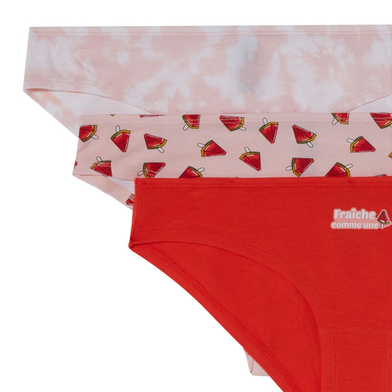 lot de 3 culottes pastèque addict - rose lot de 3 culottes pastèque addict - rose;