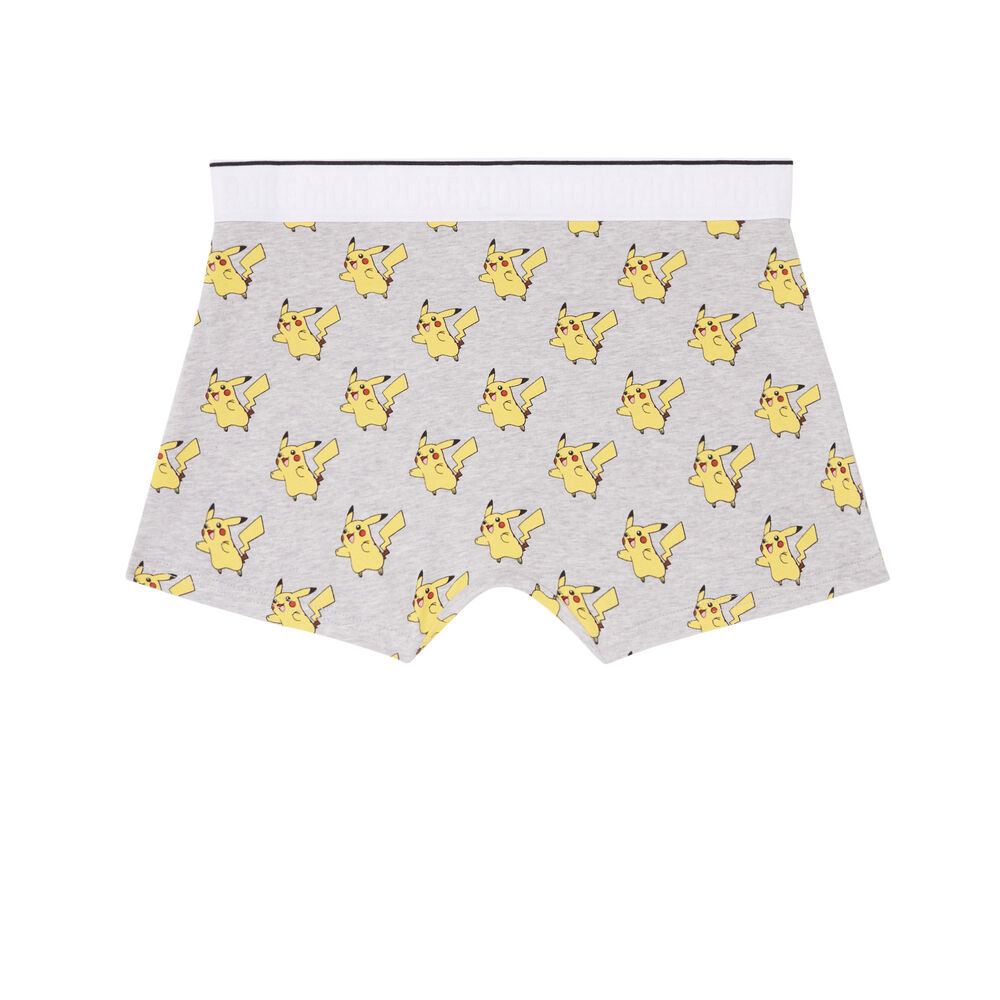 Boxer à motifs pikachu - gris gris.