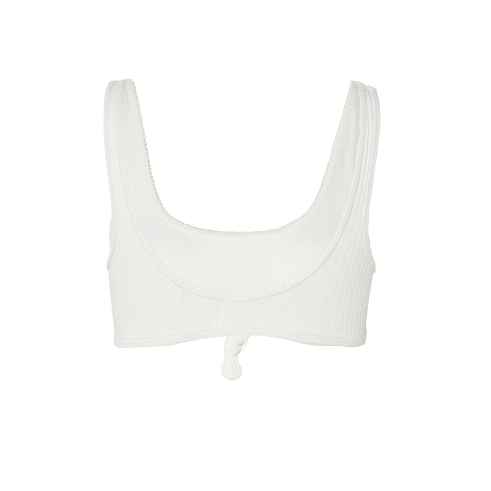 Haut de maillot brassière à noeud - écru ecru.