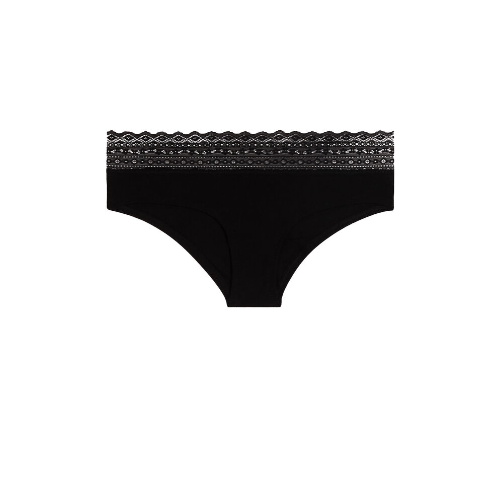 Shorty en coton uni waistiz noir.