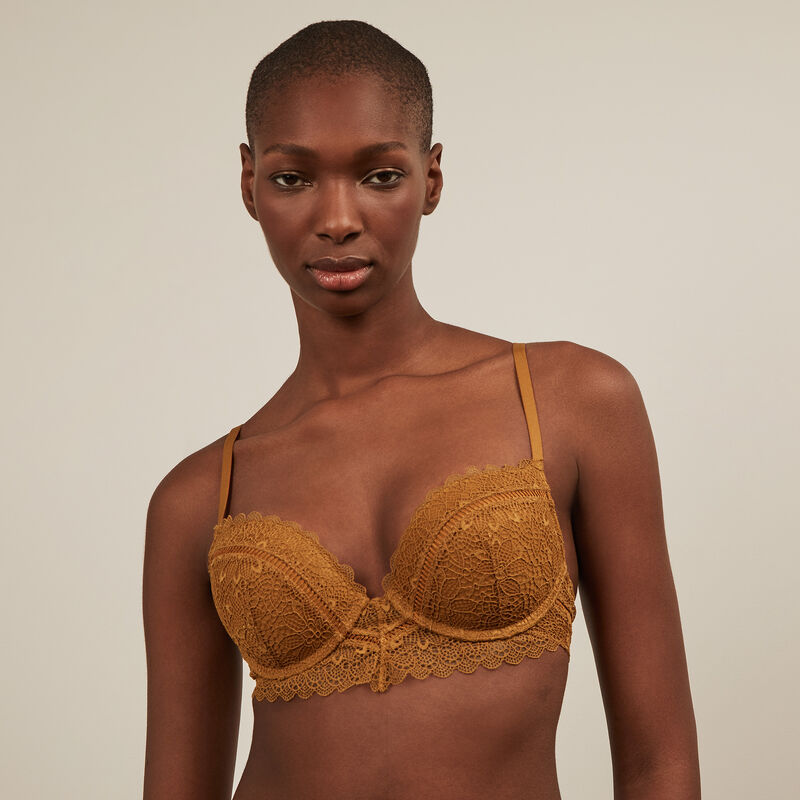 soutien-gorge ultra push-up en dentelle - ocre soutien-gorge ultra push-up en dentelle - ocre ;