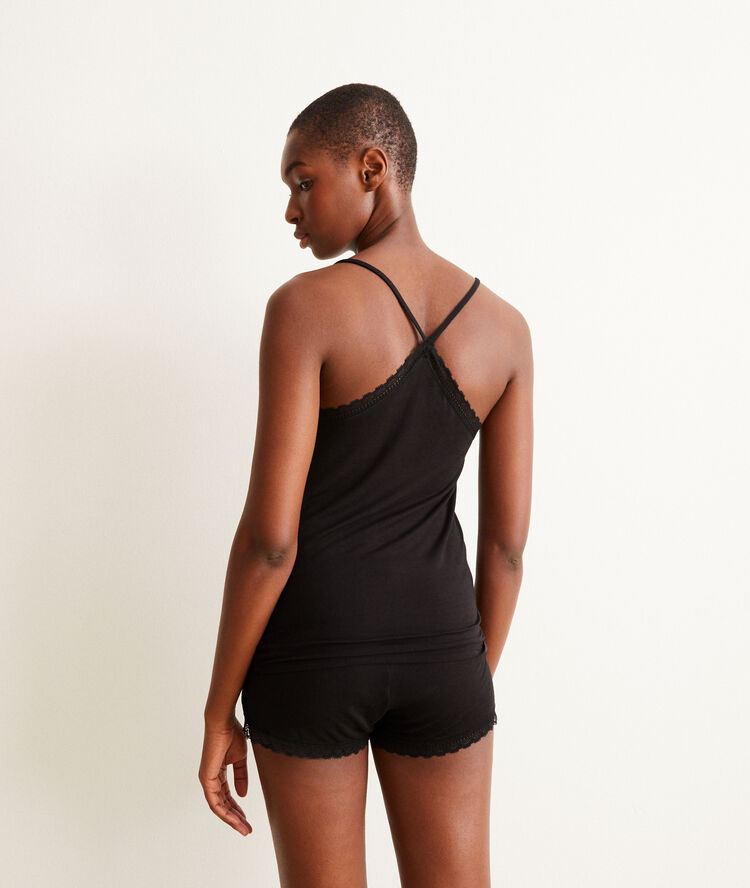 Top en jersey à fines bretelles vitamiz noir.