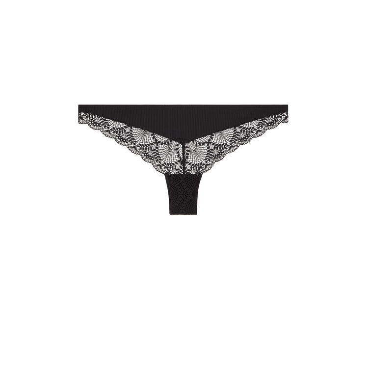 Tanga micro/dentelle microribiz noir.