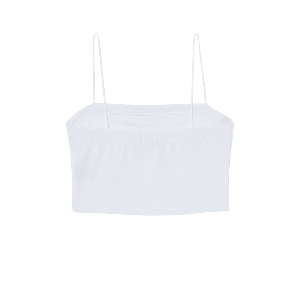 Top en velours à fines bretelles - blanc blanc.