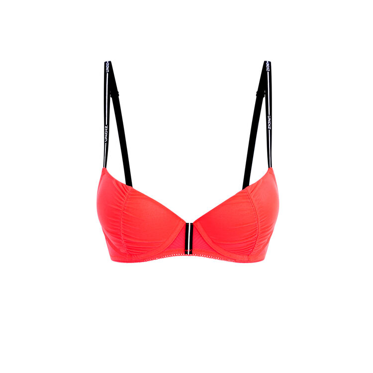 Soutien-gorge push-up tulle uni truegirliz corail fluo.