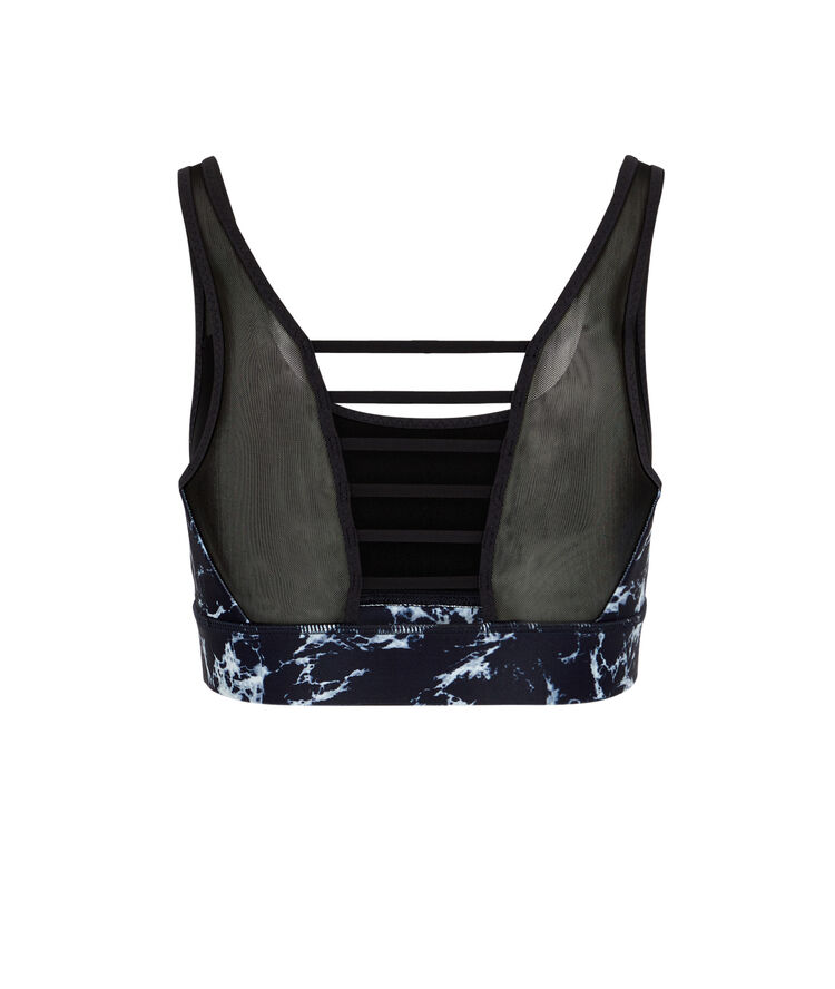 Brassière sport imprimé marbre supermarbliz noir.